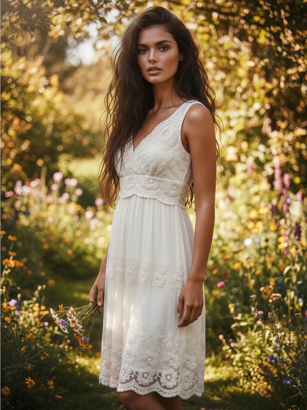 Rabbit Rabbit Rabbit White Lace Midi Dress - Picture 4 of 14